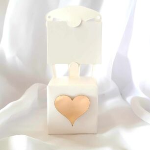 Pudełeczko winietka krzesełko SERCE ZŁOTO