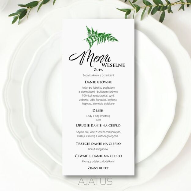 MENU PAPROĆ ZŁOTO/SREBRO/ECO