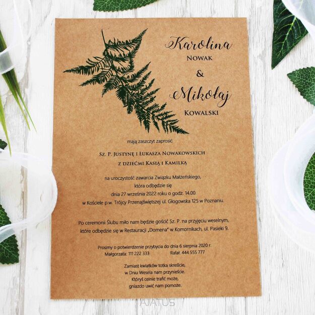 ZAPROSZENIE A5 ECO-5 PAPROĆ