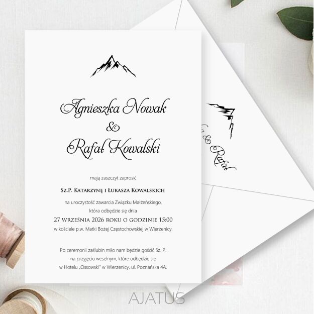 KOD007 ZAPROSZENIA FORMAT B6 GÓRY