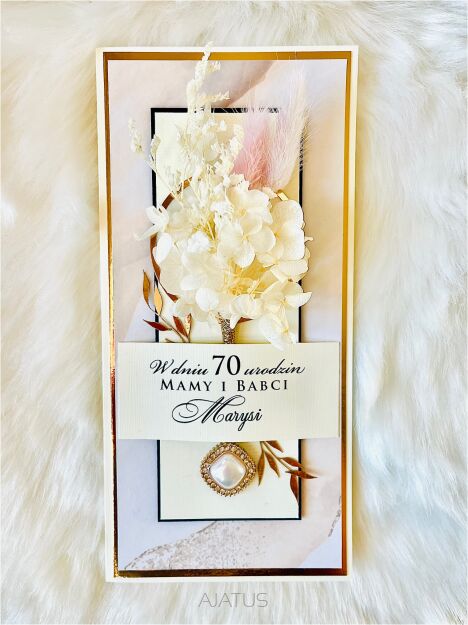 KARTKA W PUDEŁKU NA 70 URODZINY