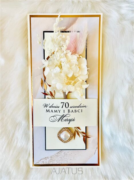 KARTKA W PUDEŁKU NA 70 URODZINY