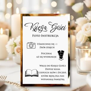 NAPIS KSIĘGA GOŚCI FOTO INDTRUKCJA KOLOR DO WYBORU
