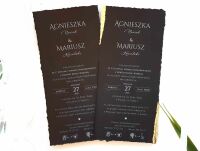 DL CZARNE ZAPROSZENIE ZE ZŁOCENIEM SZARPANE - 2