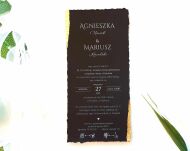DL CZARNE ZAPROSZENIE ZE ZŁOCENIEM SZARPANE - 3