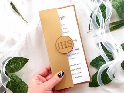 KOMUNIA DL ZŁOTO ZŁOTA OKŁADKA IHS