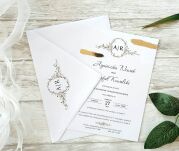 A5 ZAPROSZENIA ZŁOCENIE  ornament - 2 INICJAŁY - 4