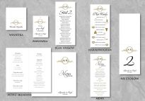 A5 ZAPROSZENIA ZŁOCENIE  ornament - 2 INICJAŁY - 6