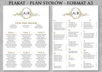 A5 ZAPROSZENIA ZŁOCENIE  ornament - 2 INICJAŁY - 7