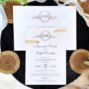 A5 ZAPROSZENIA ZŁOCENIE  ornament - 2