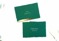 Winietki CIEMNA ZIELEŃ SZARPANE BRZEGI ZŁOCONE LEŻĄCA/KŁADZIONA - 2