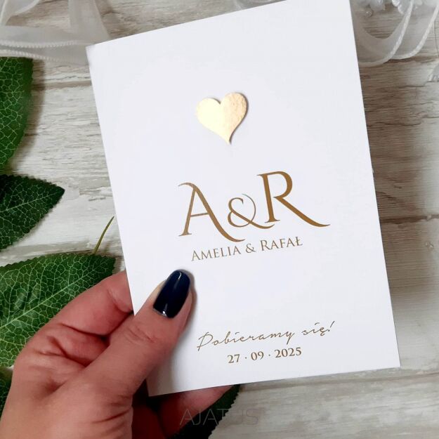 JKZ SK A6 ZŁOTE SERDUSZKO 3D INICJAŁY