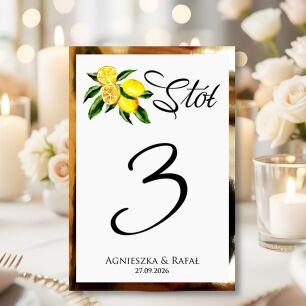 Numery Stołów CYTRYNY ZŁOTO/SREBRO
