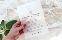 A5 ZAPROSZENIA SPLECIONE DŁONIE -74 KALKA - 2