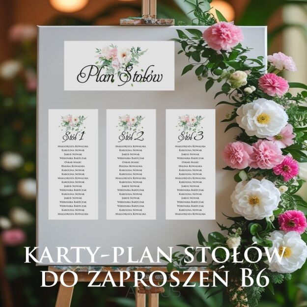 PLAN STOŁÓW - KARTY DO ZAPROSZEŃ B6