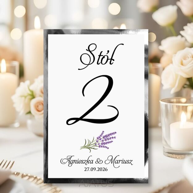 Numery Stołów LAWENDA SREBRO