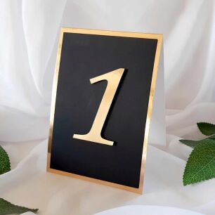 Numery Stołów CZERŃ ZŁOTO numery 3D