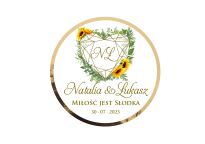 Topper na tort ŚLUB SŁONECZNIKI -6 - 2