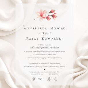 A5 ZAPROSZENIA KWIATY MAGNOLII -91 KALKA