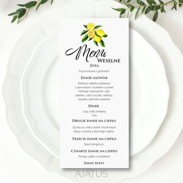 MENU CYTRYNY ZŁOTO/SREBRO