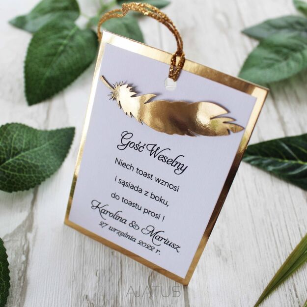 Zawieszki na alkohol ZŁOTO PIÓRKO