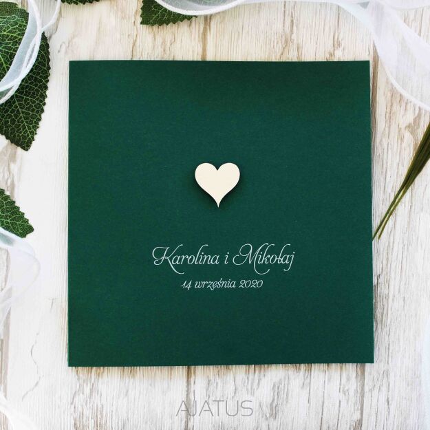 KW NW-15 SREBRNE SERCE CIEMNA ZIELEŃ