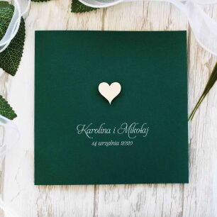 KW NW-15 SREBRNE SERCE CIEMNA ZIELEŃ