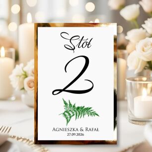 Numery Stołów PAPROĆ ZŁOTO/SREBRO/ECO