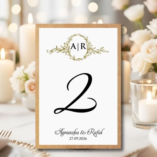 Numery Stołów ORNAMENT INICJAŁY ZŁOTO/ECO