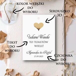 Zawieszki na alkohol ZŁOTE SERCE 3D