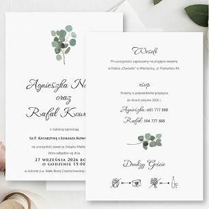 KOD015 ZAPROSZENIA FORMAT B6 EUKALIPTUS