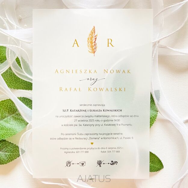 A5 ZAPROSZENIA PIÓRKO -104 KALKA