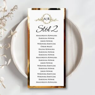 PLAN STOŁÓW ORNAMENT INICJAŁY ECO/ZŁOTO