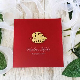 KW NW-115 ZŁOTE LIŚĆ MONSTERA_1 BORDO