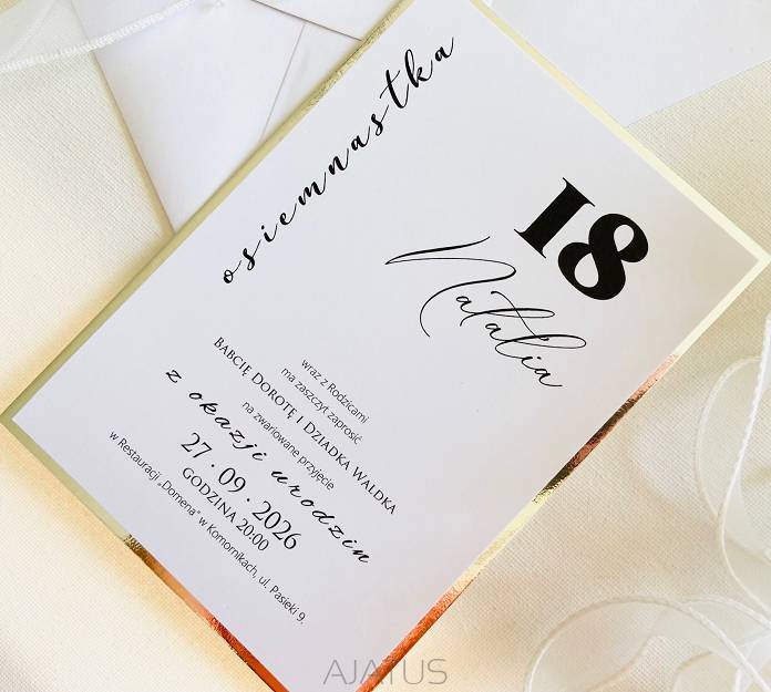 B6 ZAPROSZENIA URODZINY SREBRO