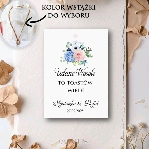 Zawieszki na alkohol KWIATY 1/ZŁOTO/SREBRO