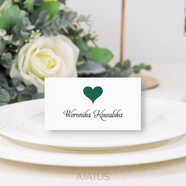 Winietki SERCE CIEMNA ZIELEŃ ZŁOTE/SREBRNE/ECO