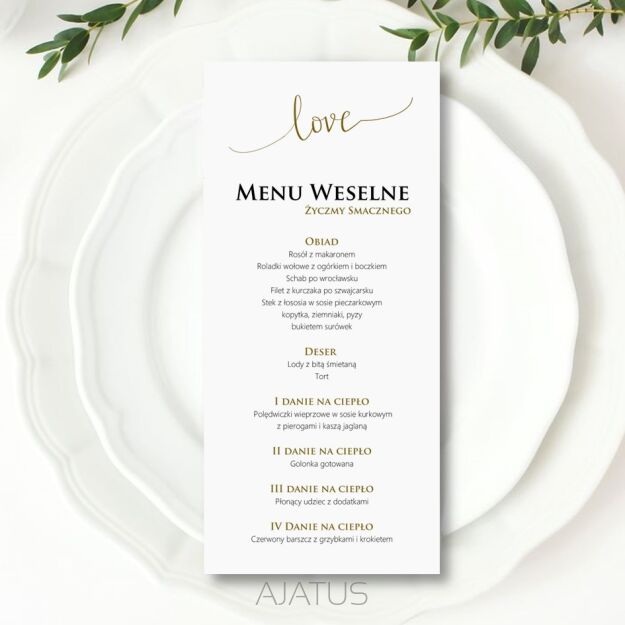 MENU LOVE 1/ZŁOTO