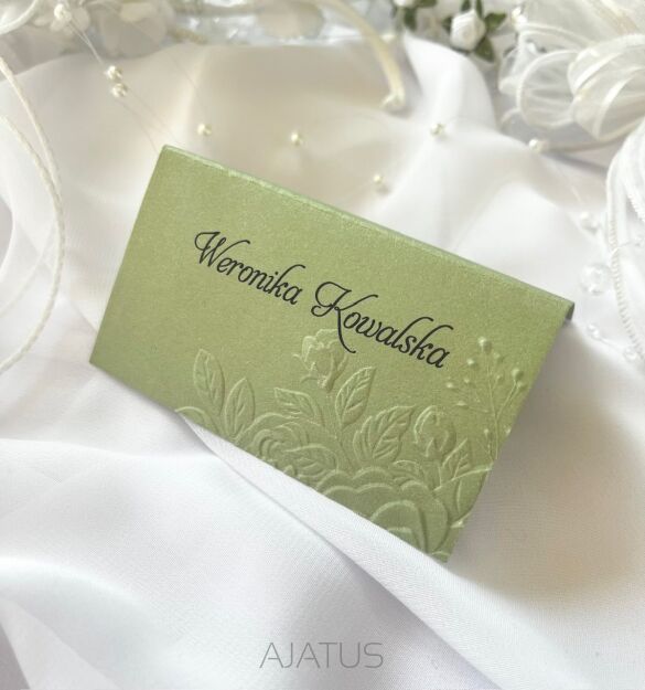 Winietki TŁOCZONE szałwia/oliwka