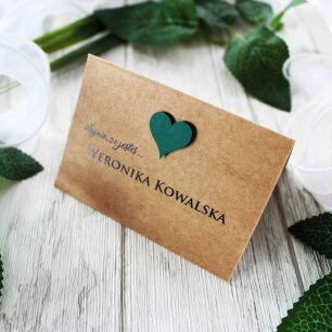 Winietki Seria ECO SERCE 3D CIEMNA ZIELEŃ