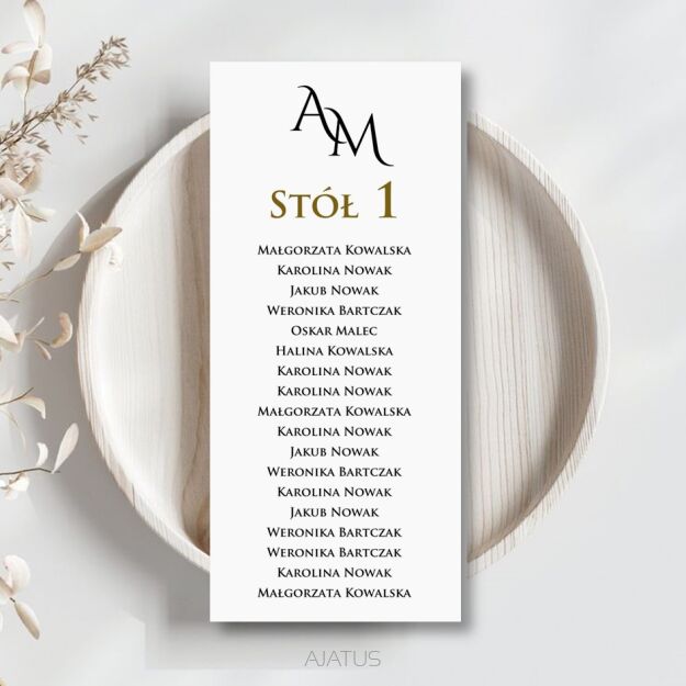 PLAN STOŁÓW ZŁOTO INICJAŁY