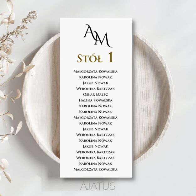 PLAN STOŁÓW ZŁOTO INICJAŁY