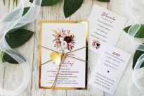 JKZ-A6 ZŁOTO-4 BORDO KWIATY - 2