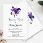 KOD022 ZAPROSZENIA FORMAT B6 KWIATY FIOLET - 3