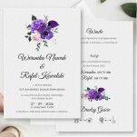 KOD022 ZAPROSZENIA FORMAT B6 KWIATY FIOLET - 2