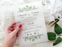 A5 ZAPROSZENIA ZIELONE LIŚCIE -58 KALKA - 2