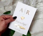 JKZ SK A6 ZŁOTE SERDUSZKO 3D INICJAŁY GAŁĄZKA - 3