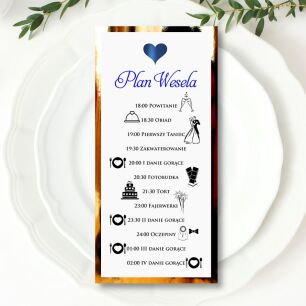 PLAN WESELA SERCE 3D GRANAT ZŁOTO/SREBRO