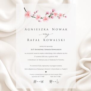 A5 ZAPROSZENIA KWIATY WIŚNI -90 KALKA