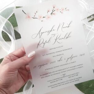 A5 ZAPROSZENIA KWIATY WIŚNI -90 KALKA